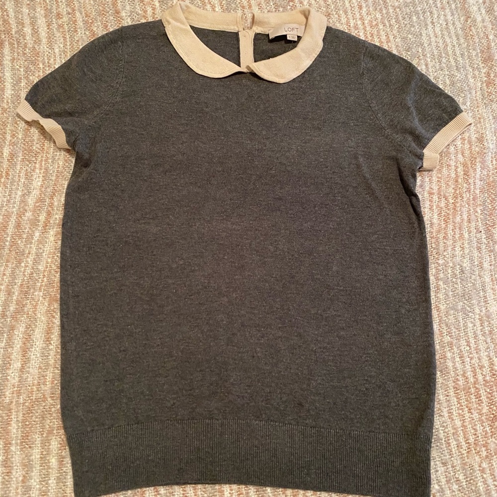 Loft Short-Sleeve Crew Neck Sweater